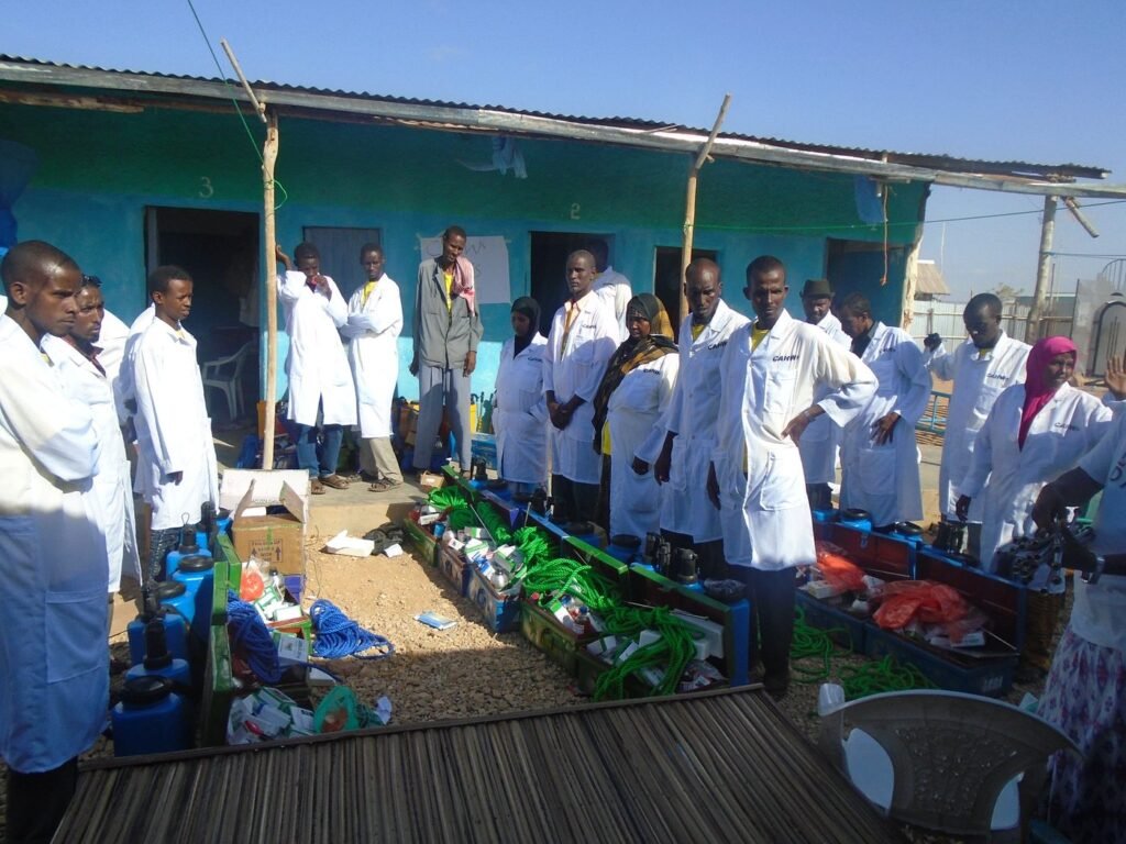 Community animal health workers with their veterinary start-up kits, Dollo Ado refugee camps